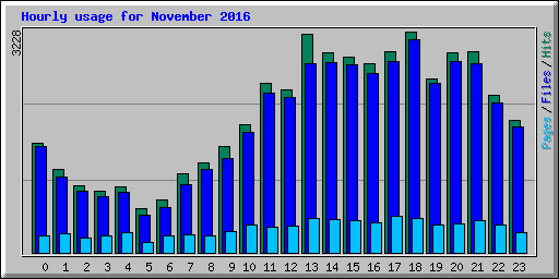 Hourly usage for November 2016