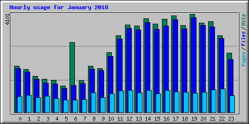 Hourly usage for January 2018