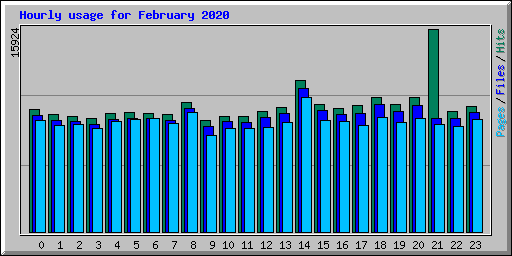 Hourly usage for February 2020